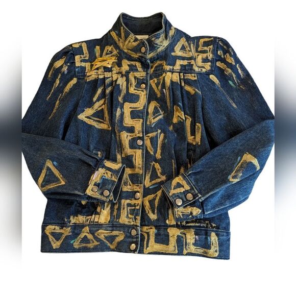 Vintage 80s Hand painted denim jacket - Picture 6 of 12